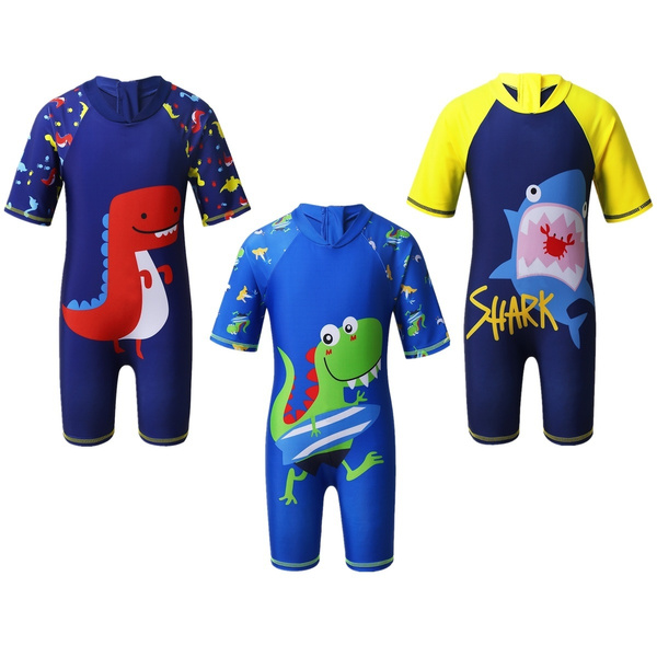 Baby//Toddlers//Boys//One Piece Shark Swimsuit Bathing Suit Dinosaur Rash Guard Swimwear