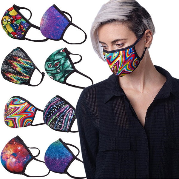 8 Colors High Quality Print Designs Face Cover Mask New Fashion