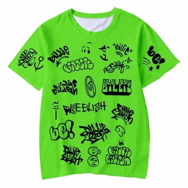 Billie Eilish 3d Print T Shirt Men Women Summer Fashion Casual Short Sleeve Hip Hop T Shirt Singer Billie Eilish Harajuku Style Plus Size T Shirt S 5xl Wish