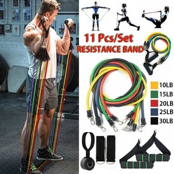 11 Pcs Pull Rope Set Elastic Tube Resistance Training Equipment
