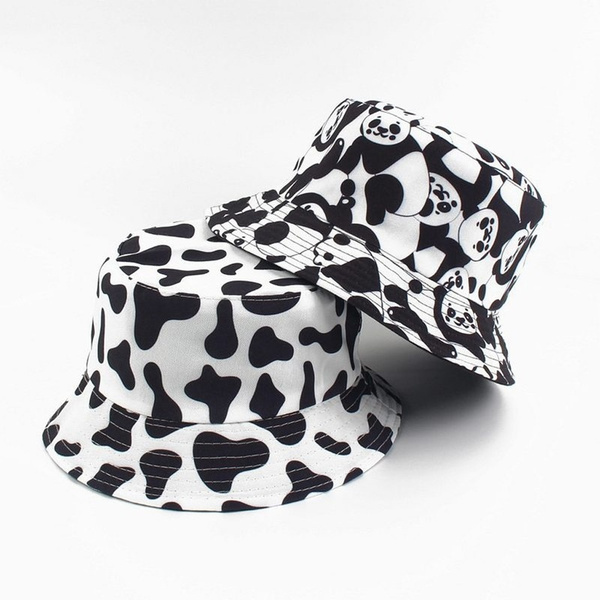 Cow Print Basin Hat Men And Women Double Sided Fisherman Hat