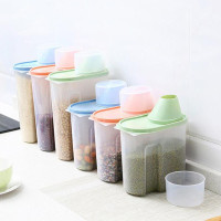 1.9/2.5L Rice Cereal Bean Dry Food Storage Dispenser Container Lid Sealed Boxes