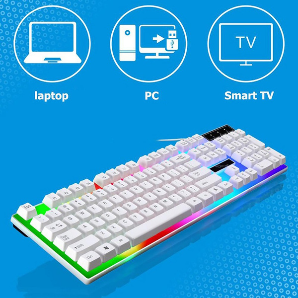 YOUKITTY Fantech K611 Gaming Keyboard USB Wired Keyboard Computer Office Keyboard RGB Backlit Anti-Ghost 87 Keys for Computer Laptop Ga