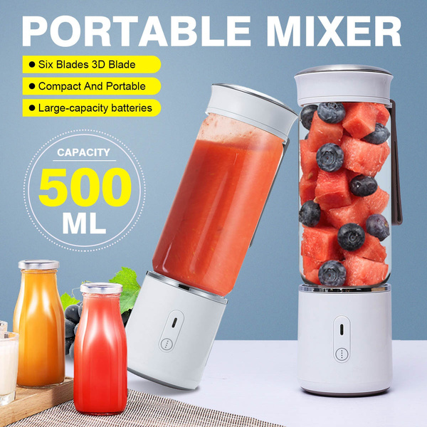 Electric Juice Cup Portable and USB Rechargeable Battery Juice Blender 380ml Mini Size Juicer Cup Blender for Smoothies,Shakes and Fruit Juice Blue 