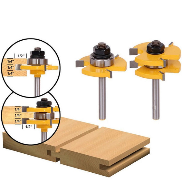 2pcs 1 4 Woodworking Milling Cutter Set Industrial Quality Router Bits With Anti Kickback Design Wish