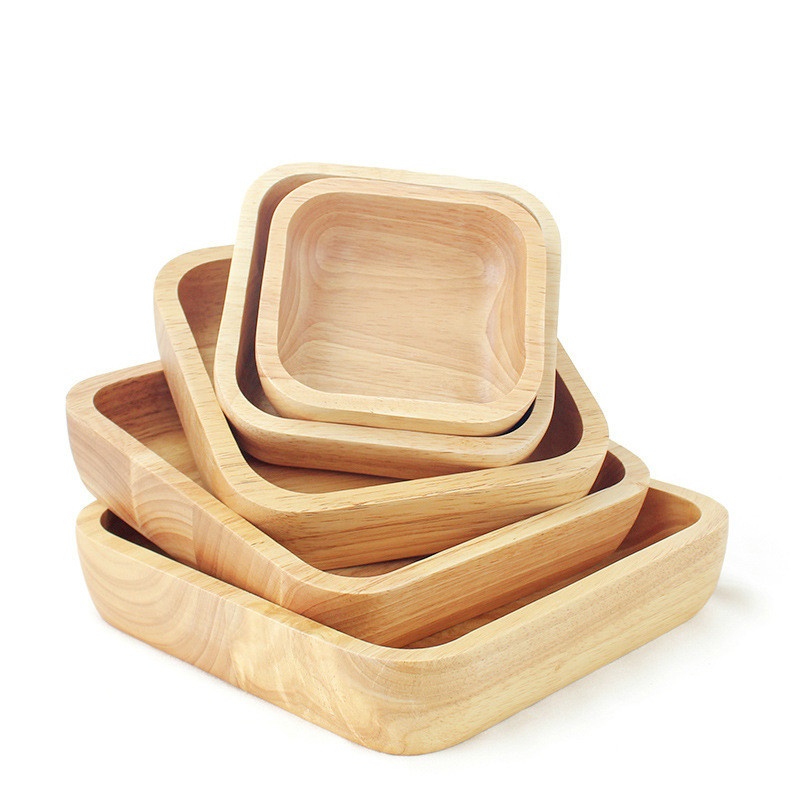Japanischen Stil Holz Palette Hause Acacia Holz Portion Tee Tablett-Platz Y2T4